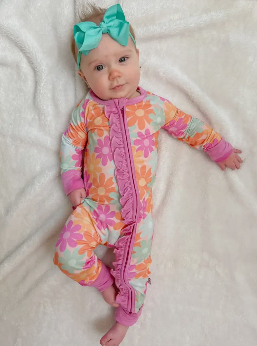 Flower Power Footie Pajamas
