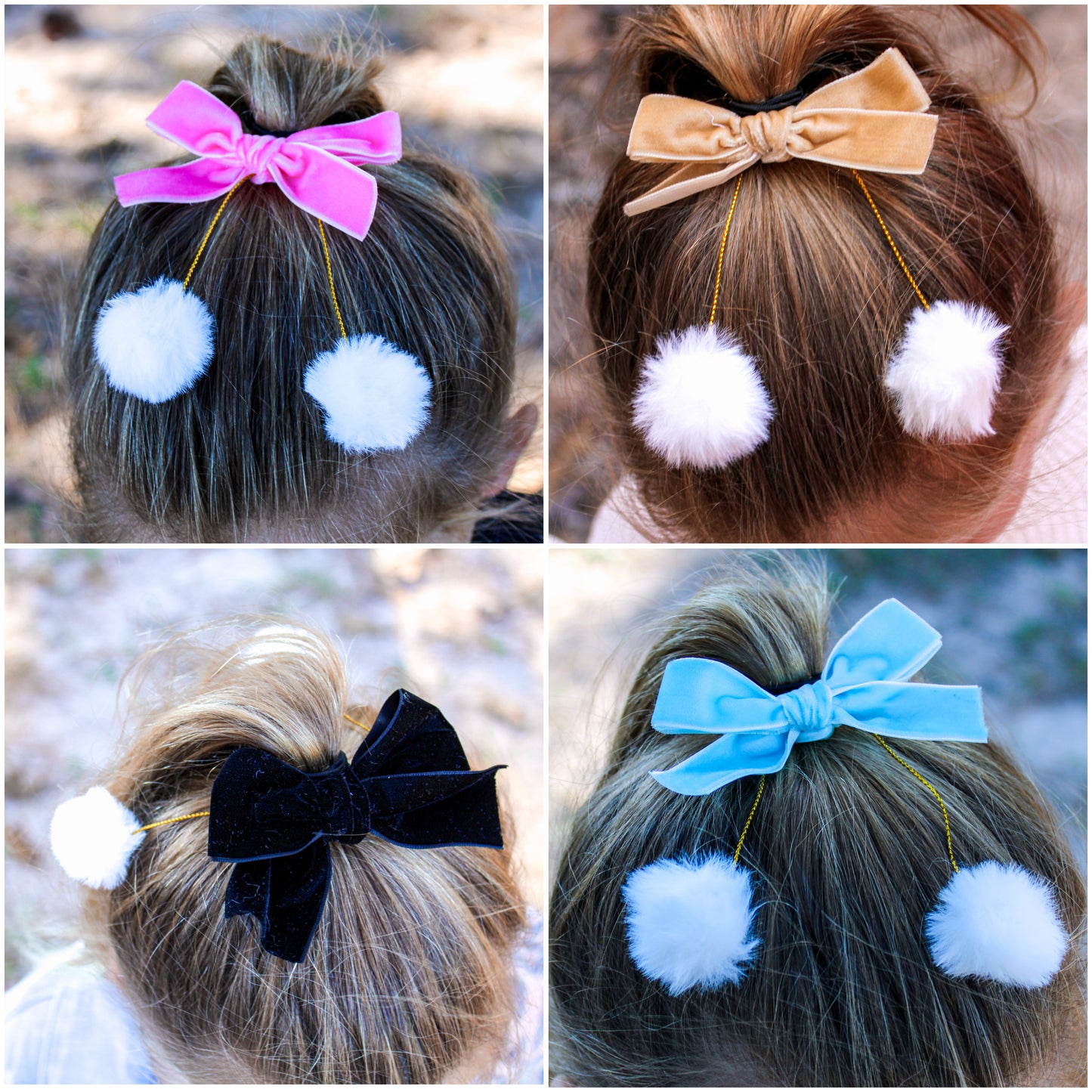 Pom Pom Pinwheel Bow