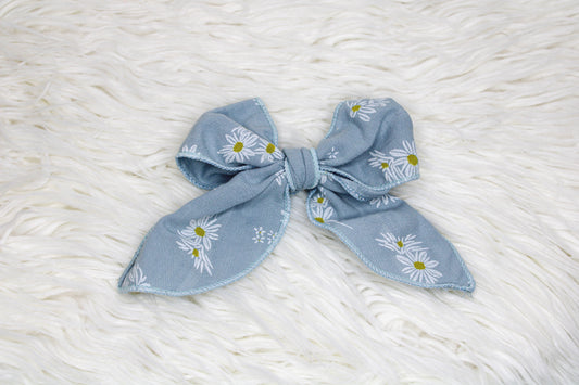 Floral Sailor Bow - BLUE