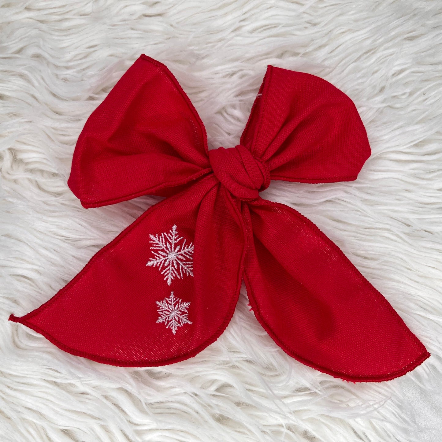 Red Snowflake Sailor Bow - Large