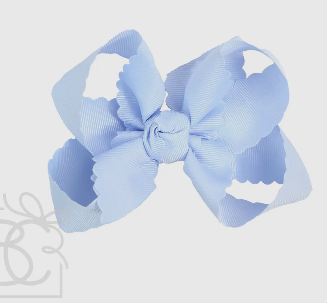 Scalloped Edge Ribbon Bow - 9 COLORS