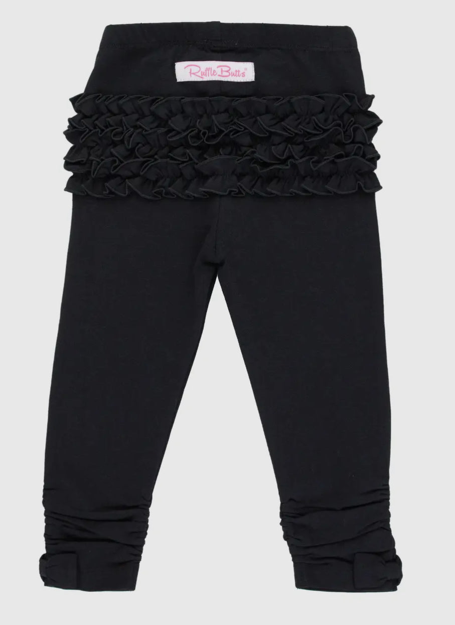 Ally Ruched Bow Leggings - BLACK