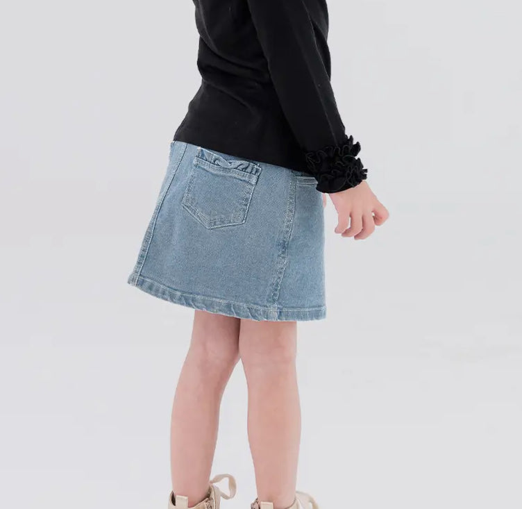 Blair Ruffle Denim Skirt
