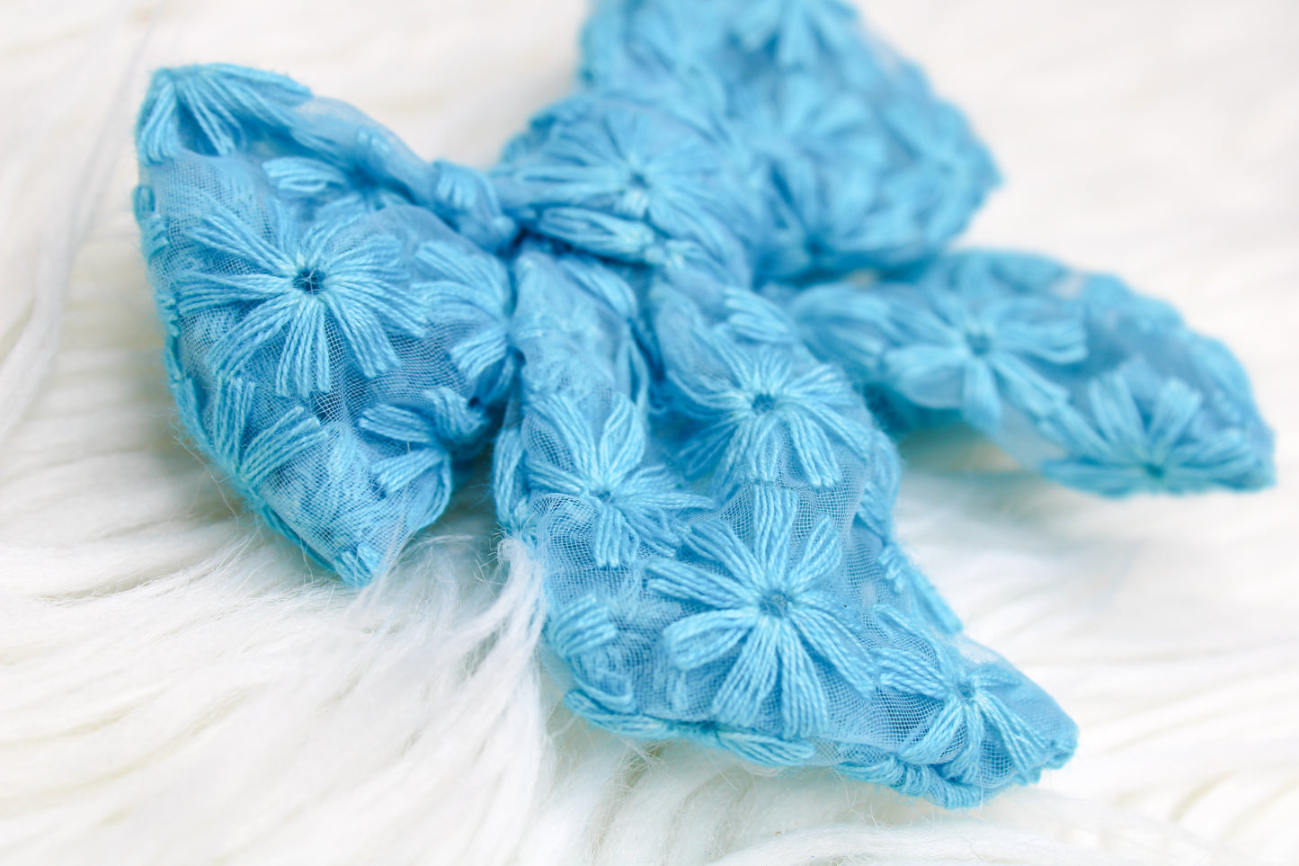 Lace Pinwheel Bow - BLUE