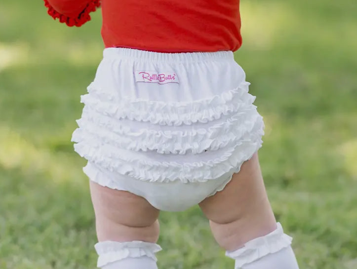 Rockie RuffleButt Bloomer - WHITE