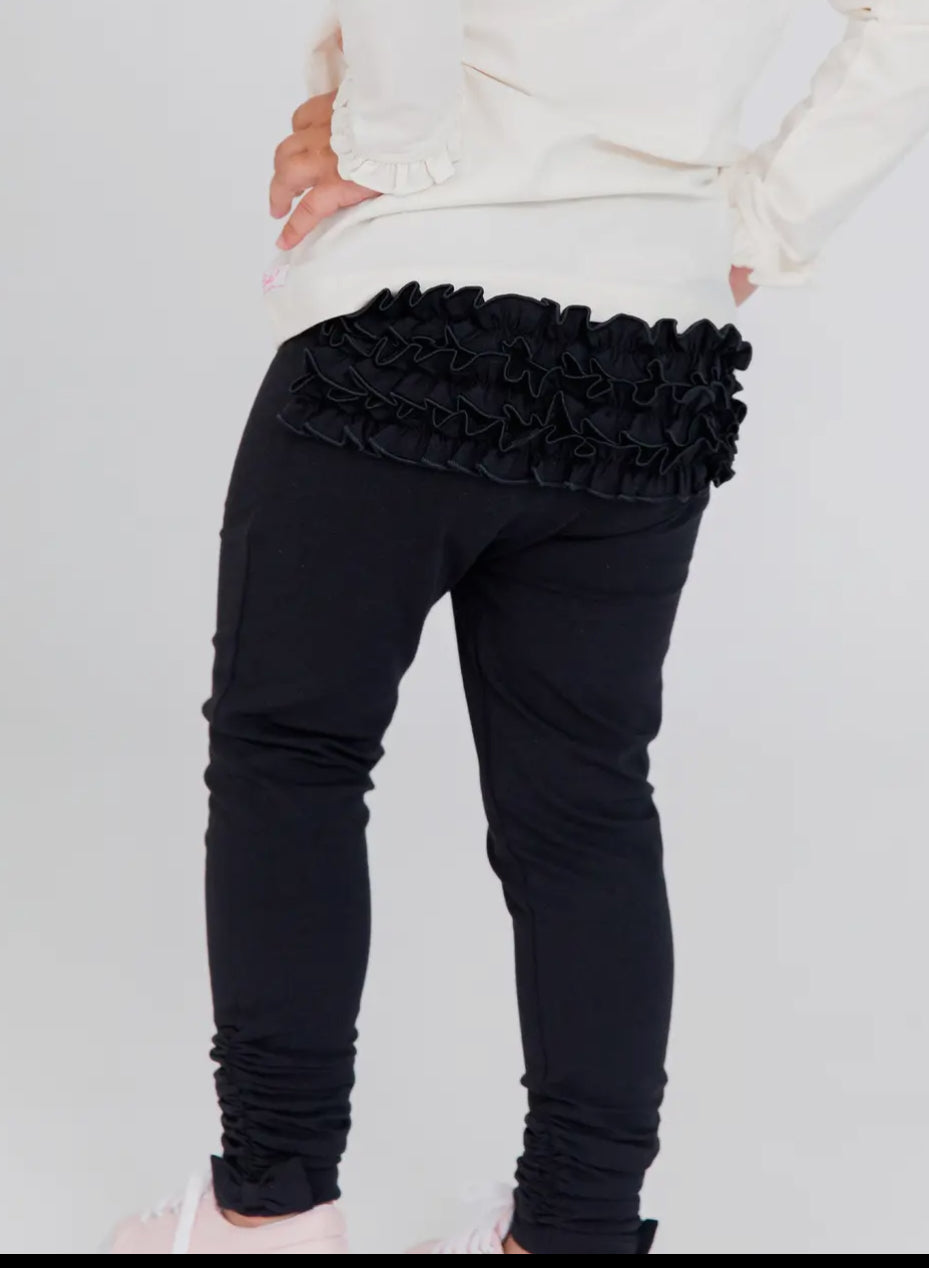Ally Ruched Bow Leggings - BLACK