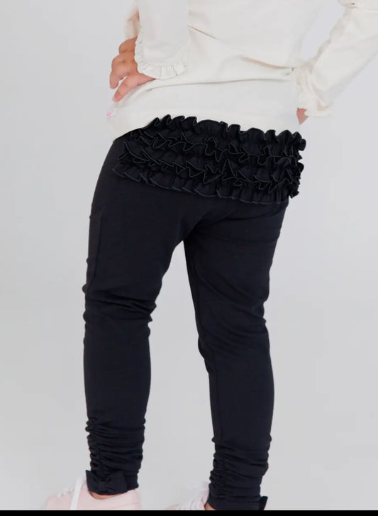 Ally Ruched Bow Leggings - BLACK