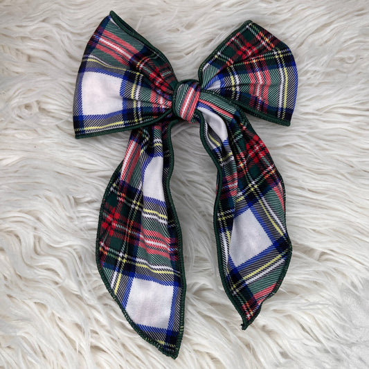 Green Plaid Sailor Bow - Large