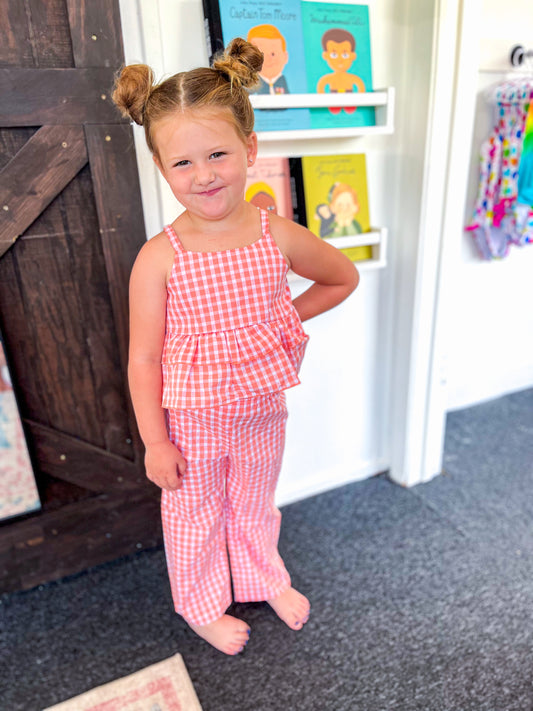 Olivia Ruffled Plaid Set