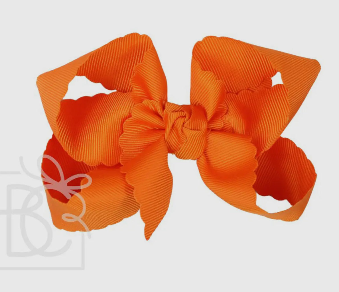 Scalloped Edge Ribbon Bow - 9 COLORS