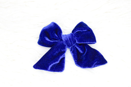 Velvet Sailor Bow - BLUE