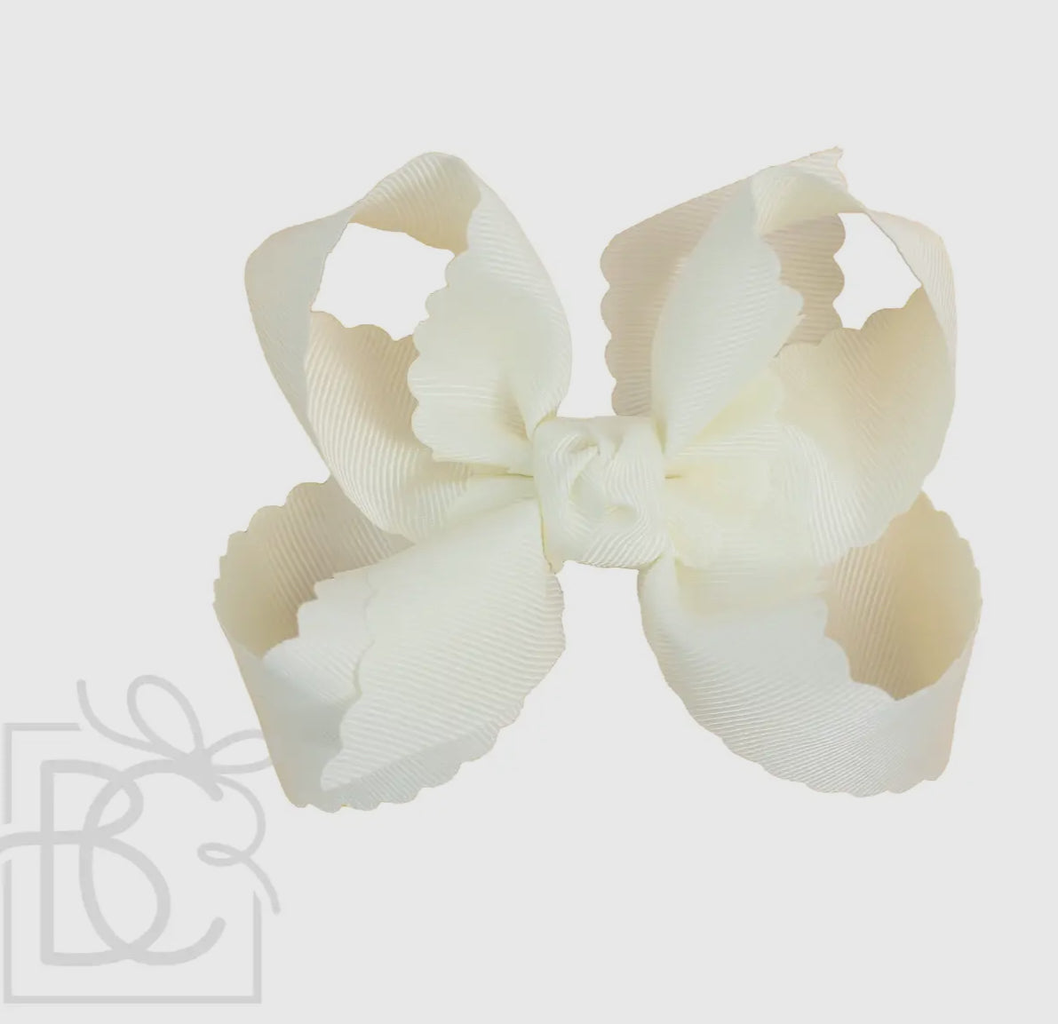 Scalloped Edge Ribbon Bow - 9 COLORS