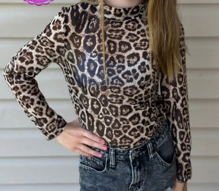 Poppy Mesh Top - LEOPARD